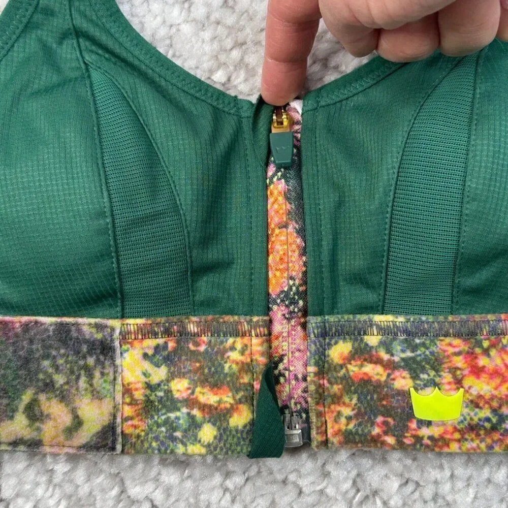 Shefit Ultimate High Impact Sports Bra Green Conquer Print XS